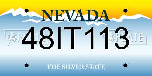48IT113 Nevada License Plate