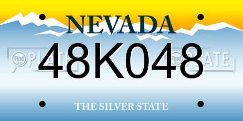 48K048 Nevada License Plate