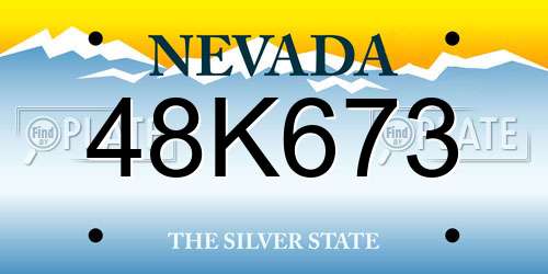 48K673 Nevada License Plate
