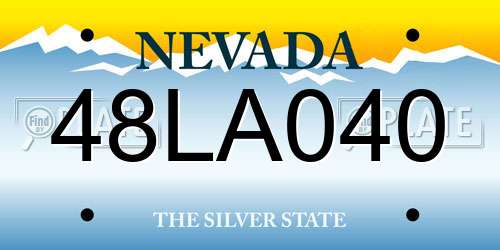 48LA040 Nevada License Plate