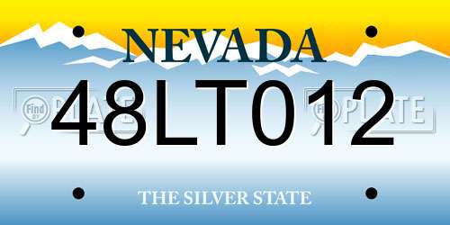 48LT012 Nevada License Plate