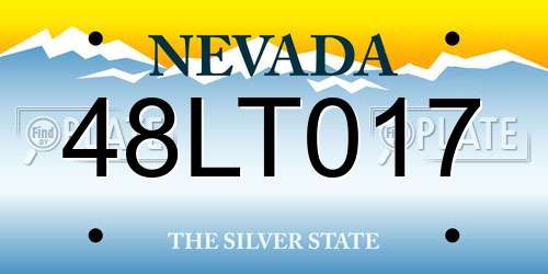 48LT017 Nevada License Plate