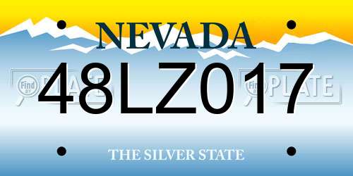 48LZ017 Nevada License Plate