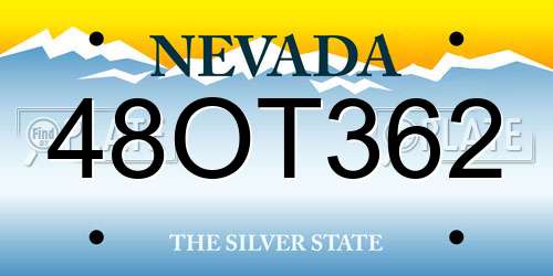 48OT362 Nevada License Plate