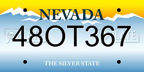 48OT367 Nevada License Plate