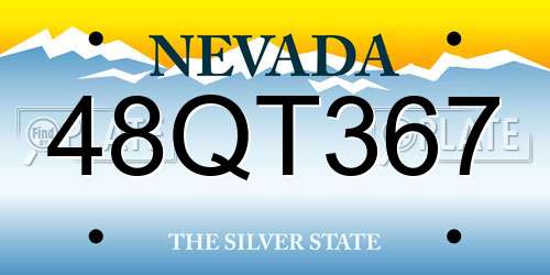 48QT367 Nevada License Plate