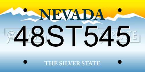 48ST545 Nevada License Plate