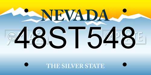 48ST548 Nevada License Plate