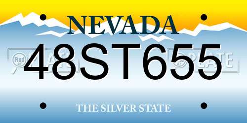 48ST655 Nevada License Plate
