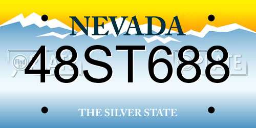 48ST688 Nevada License Plate