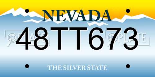 48TT673 Nevada License Plate