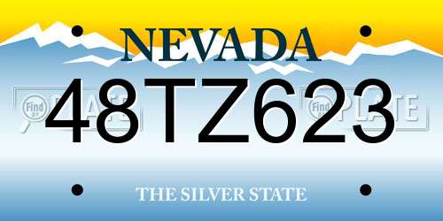 48TZ623 Nevada License Plate