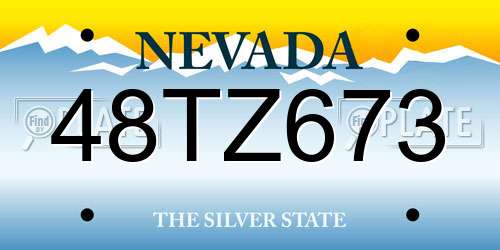 48TZ673 Nevada License Plate