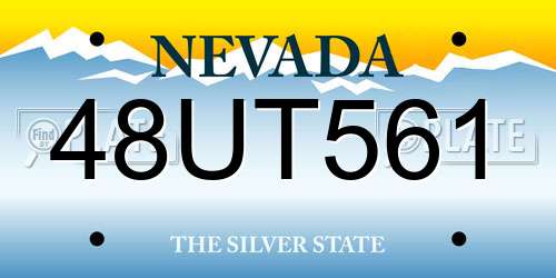 48UT561 Nevada License Plate
