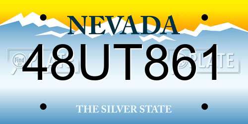48UT861 Nevada License Plate