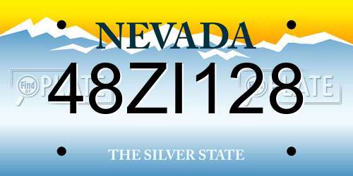48ZI128 Nevada License Plate