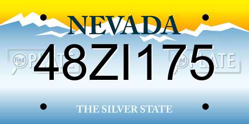 48ZI175 Nevada License Plate