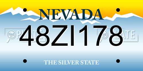 48ZI178 Nevada License Plate