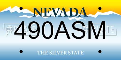 490ASM Nevada License Plate