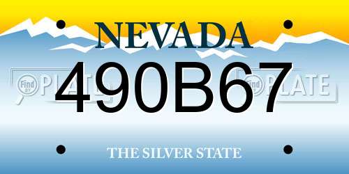 490B67 Nevada License Plate