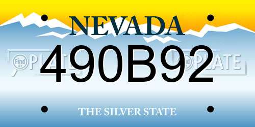 490B92 Nevada License Plate