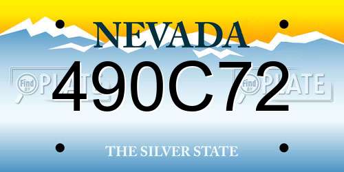 490C72 Nevada License Plate