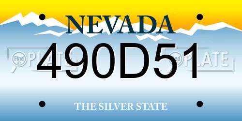 490D51 Nevada License Plate