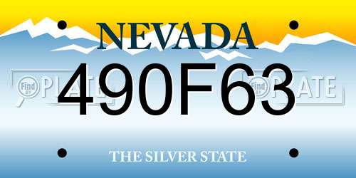 490F63 Nevada License Plate