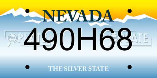 490H68 Nevada License Plate