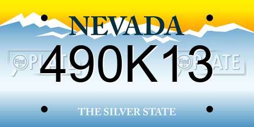 490K13 Nevada License Plate