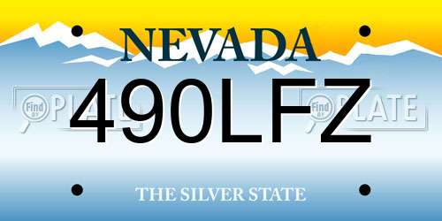 490LFZ Nevada License Plate