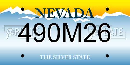 490M26 Nevada License Plate