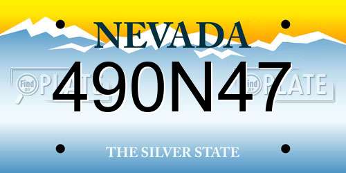 490N47 Nevada License Plate