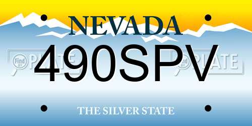 490SPV Nevada License Plate