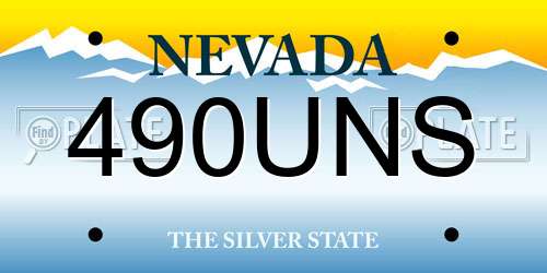 490UNS Nevada License Plate