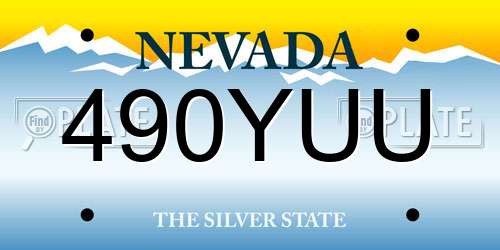 490YUU Nevada License Plate
