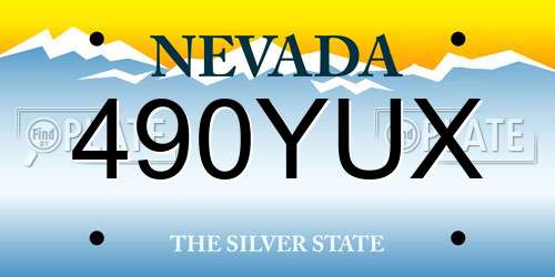 490YUX Nevada License Plate