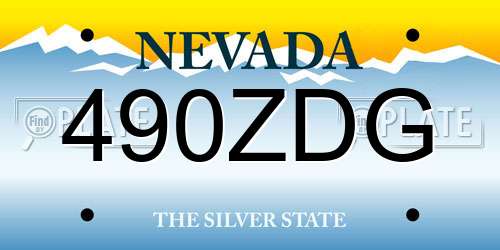 490ZDG Nevada License Plate
