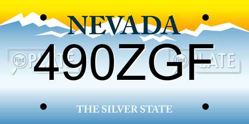 490ZGF Nevada License Plate