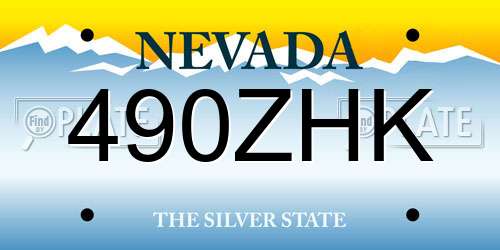 490ZHK Nevada License Plate