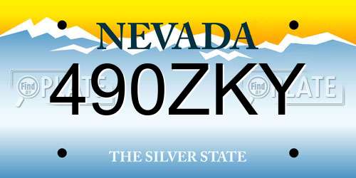 490ZKY Nevada License Plate