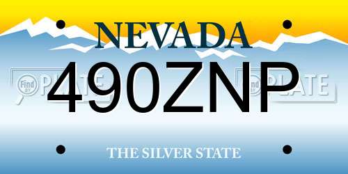 490ZNP Nevada License Plate