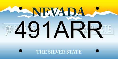 491ARR Nevada License Plate