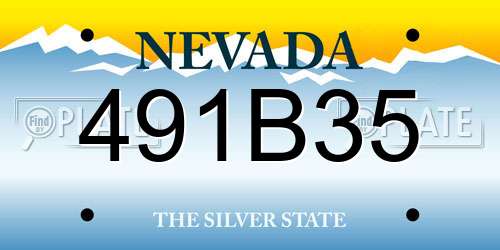 491B35 Nevada License Plate