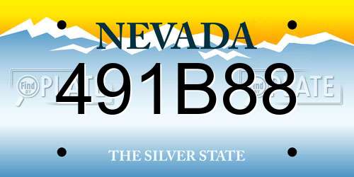 491B88 Nevada License Plate