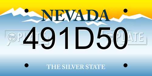 491D50 Nevada License Plate