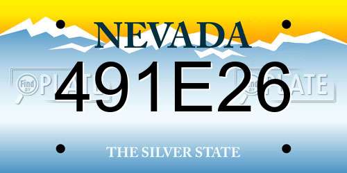 491E26 Nevada License Plate