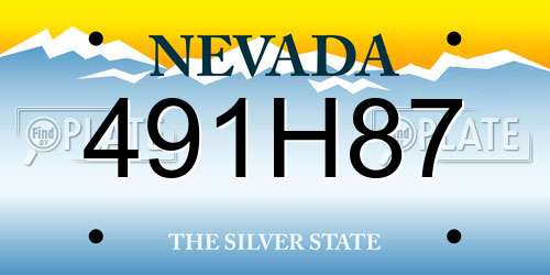 491H87 Nevada License Plate