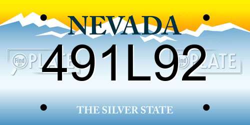 491L92 Nevada License Plate