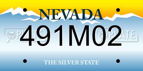 491M02 Nevada License Plate